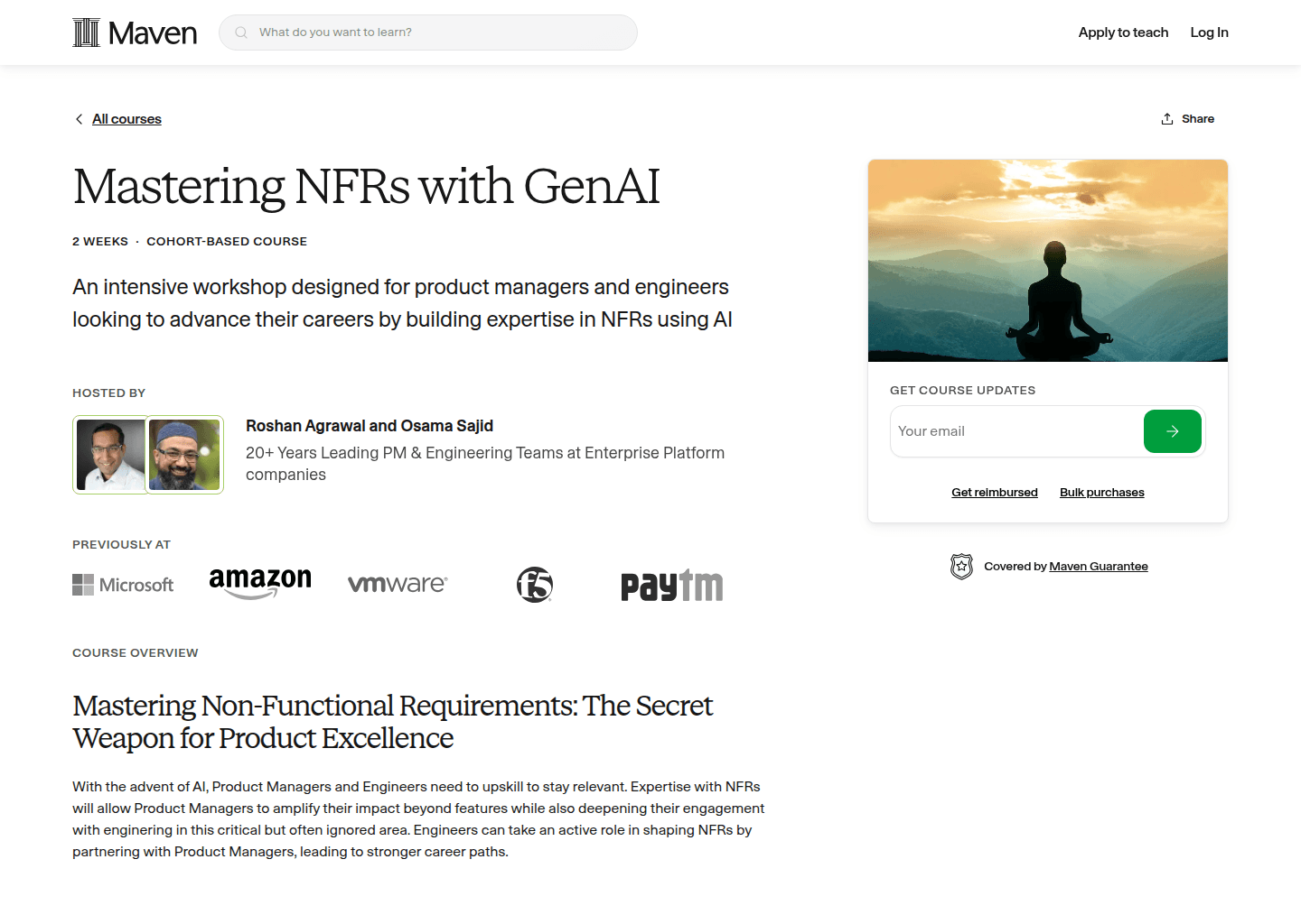 Website preview for Mastering NFRs with GenAI