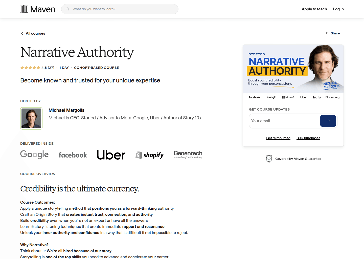 Website preview for Narrative Authority