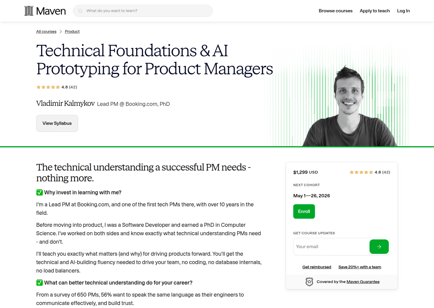 Website preview for Technical Foundations & AI Prototyping for Product Managers
